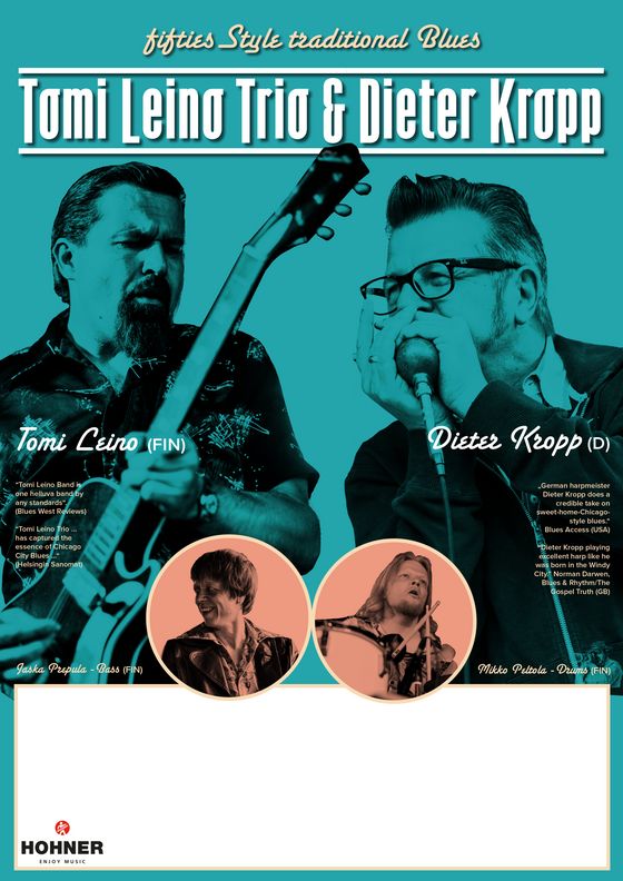 Tomi Leino Trio & Dieter Kropp Poster, blau
